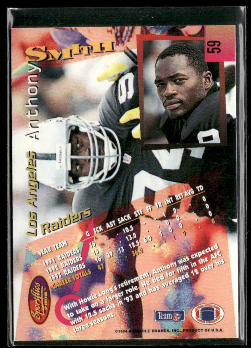 Anthony Smith 1994 Sportflics #59 Los Angeles Raiders