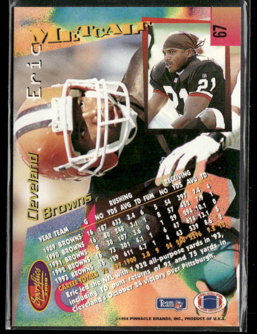Eric Metcalf 1994 Sportflics #67 Cleveland Browns