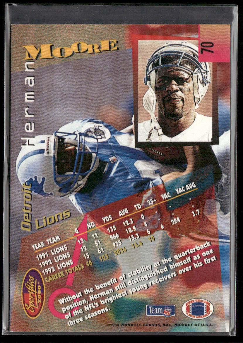 Herman Moore 1994 Sportflics #70 Detroit Lions