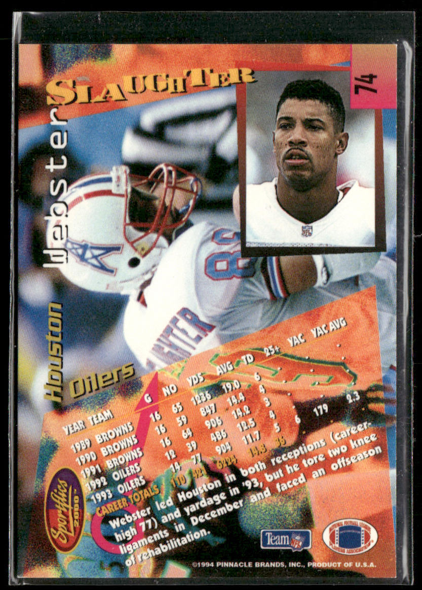 Webster Slaughter 1994 Sportflics #74 Houston Oilers