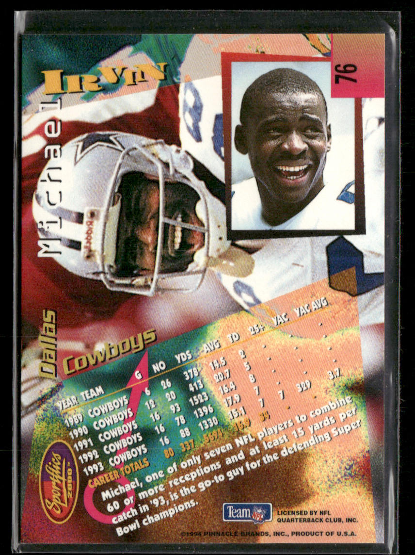 Michael Irvin 1994 Sportflics #76 Dallas Cowboys
