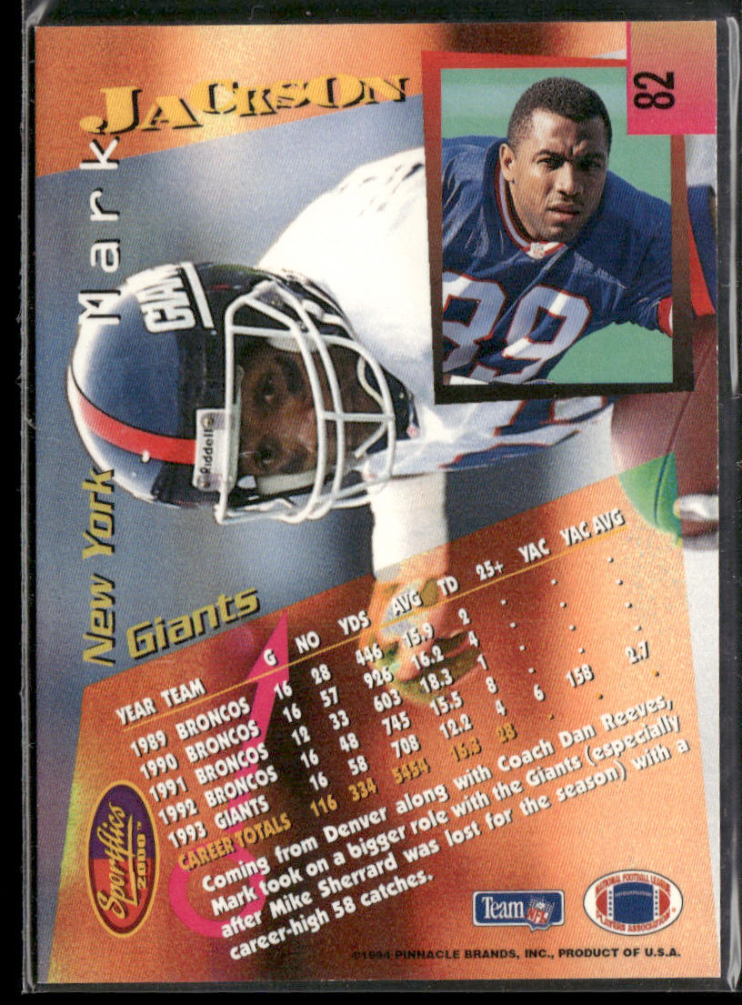 Mark Jackson 1994 Sportflics #82 New York Giants