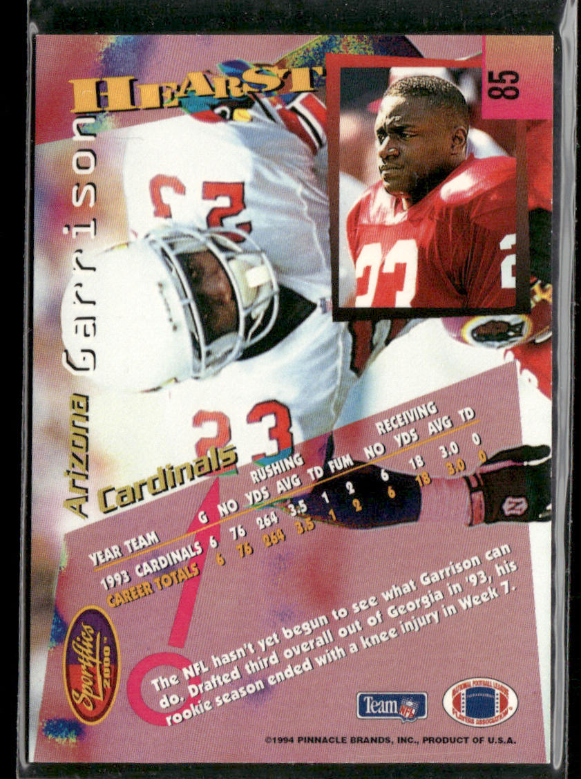 Garrison Hearst 1994 Sportflics #85 Arizona Cardinals