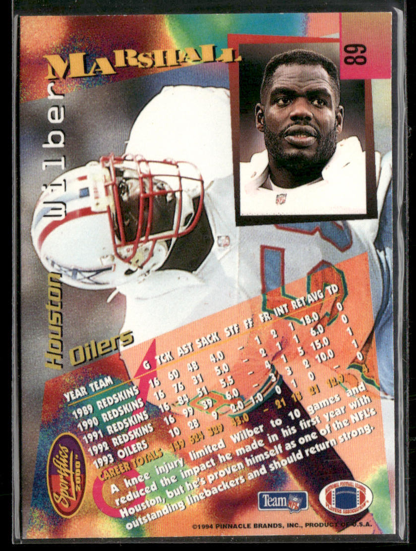 Wilber Marshall 1994 Sportflics #89 Houston Oilers