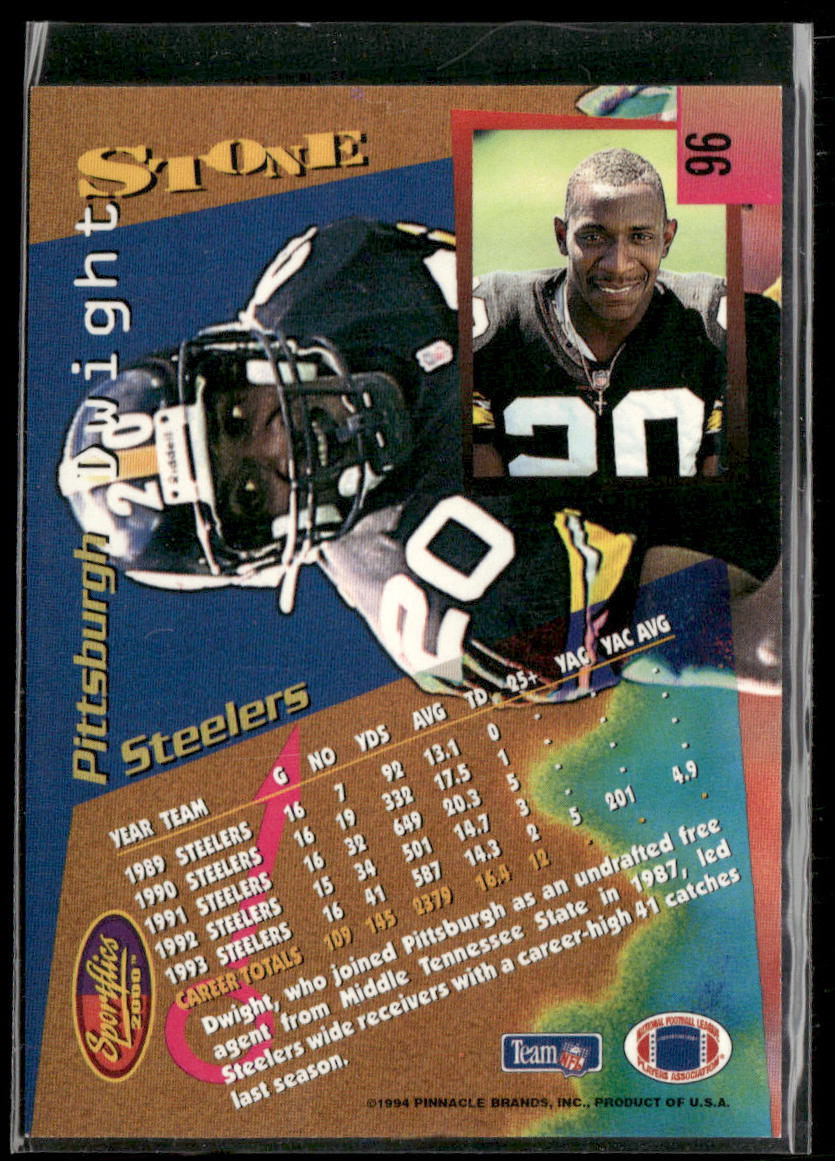 Dwight Stone 1994 Sportflics #96 Pittsburgh Steelers