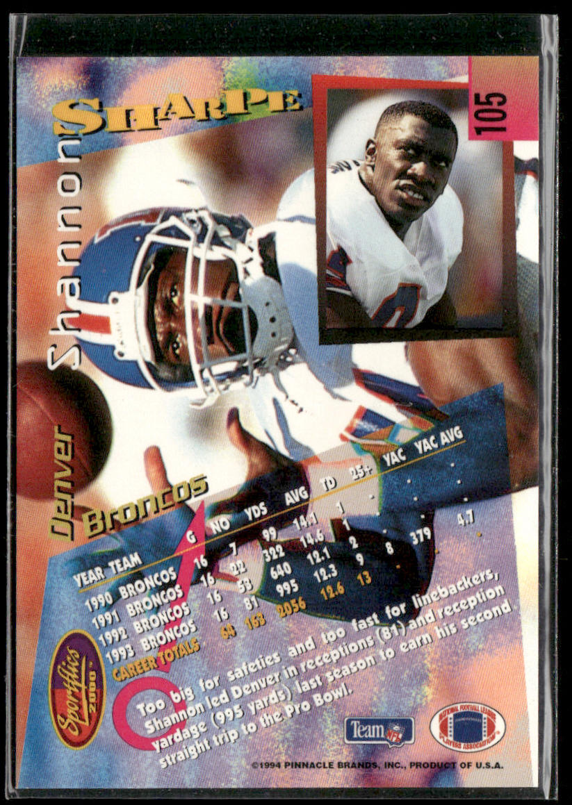 Shannon Sharpe 1994 Sportflics #105 Denver Broncos