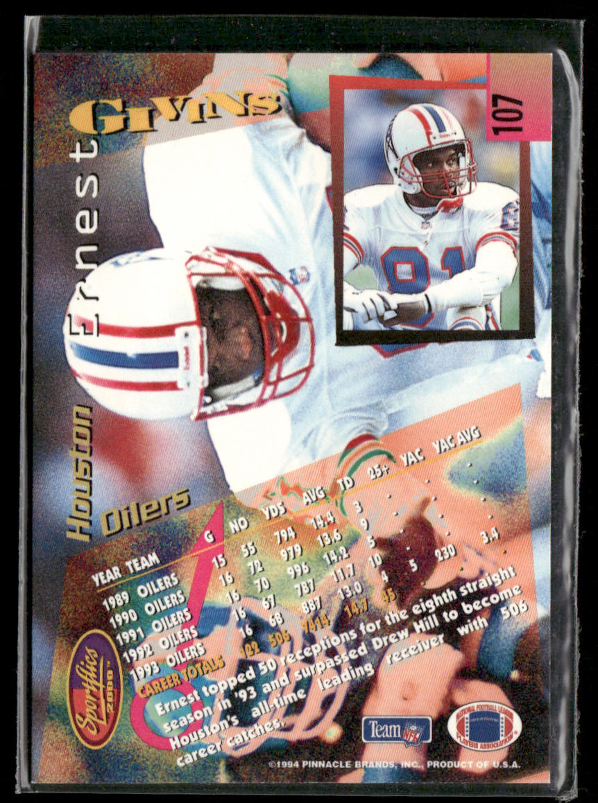 Ernest Givins 1994 Sportflics #107 Houston Oilers