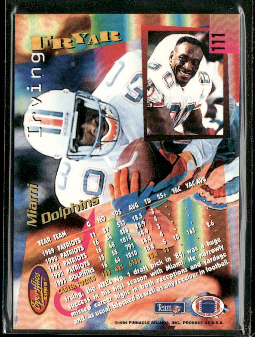 Irving Fryar 1994 Sportflics #111 Miami Dolphins