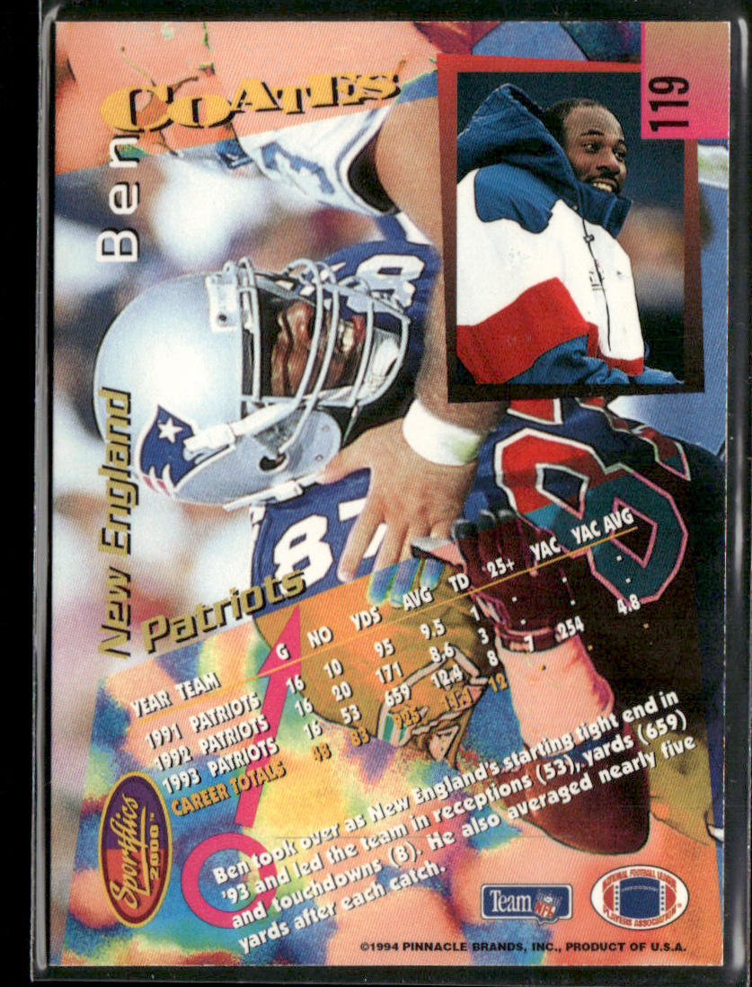 Ben Coates 1994 Sportflics #119 New England Patriots