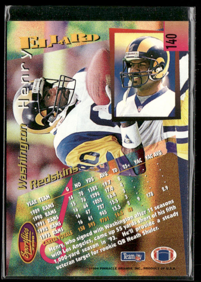 Henry Ellard 1994 Sportflics #140 Washington Redskins