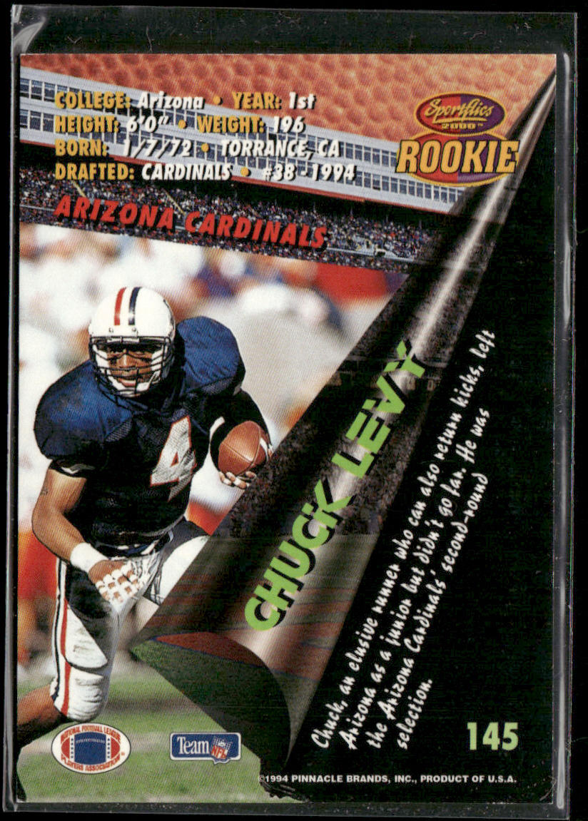 Chuck Levy 1994 Sportflics #145 RC Arizona Cardinals