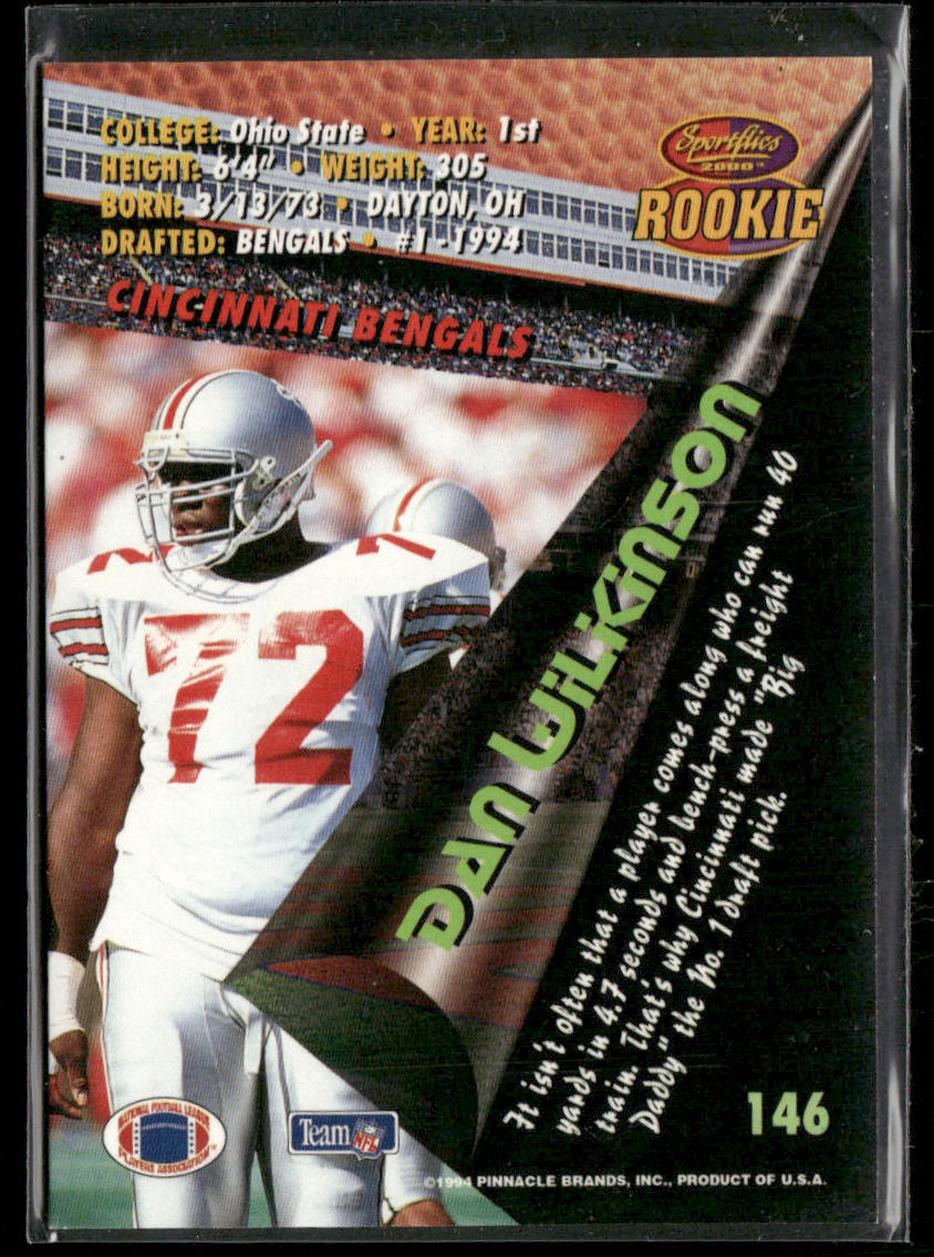 Dan Wilkinson 1994 Sportflics #146 RC Cincinnati Bengals