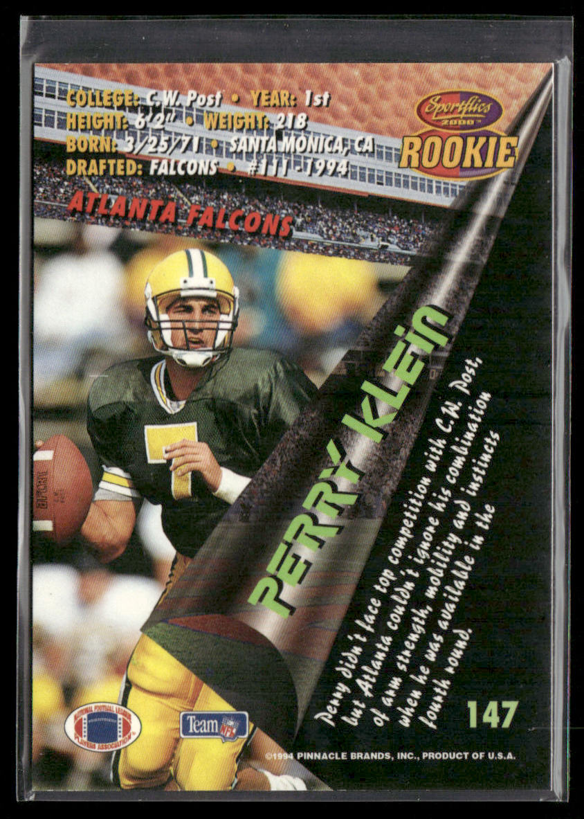 Perry Klein 1994 Sportflics #147 RC Atlanta Falcons