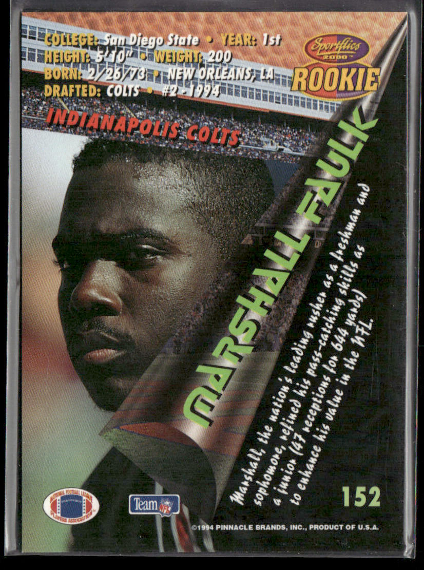 Marshall Faulk 1994 Sportflics #152 RC Indianapolis Colts