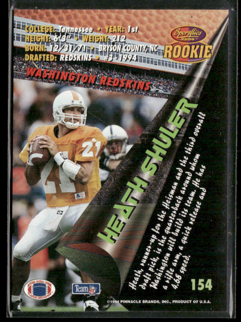 Heath Shuler 1994 Sportflics #154 RC Washington Redskins