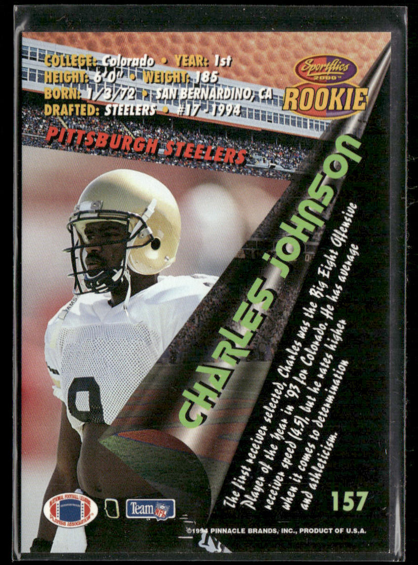 Charles Johnson 1994 Sportflics #157 RC Pittsburgh Steelers