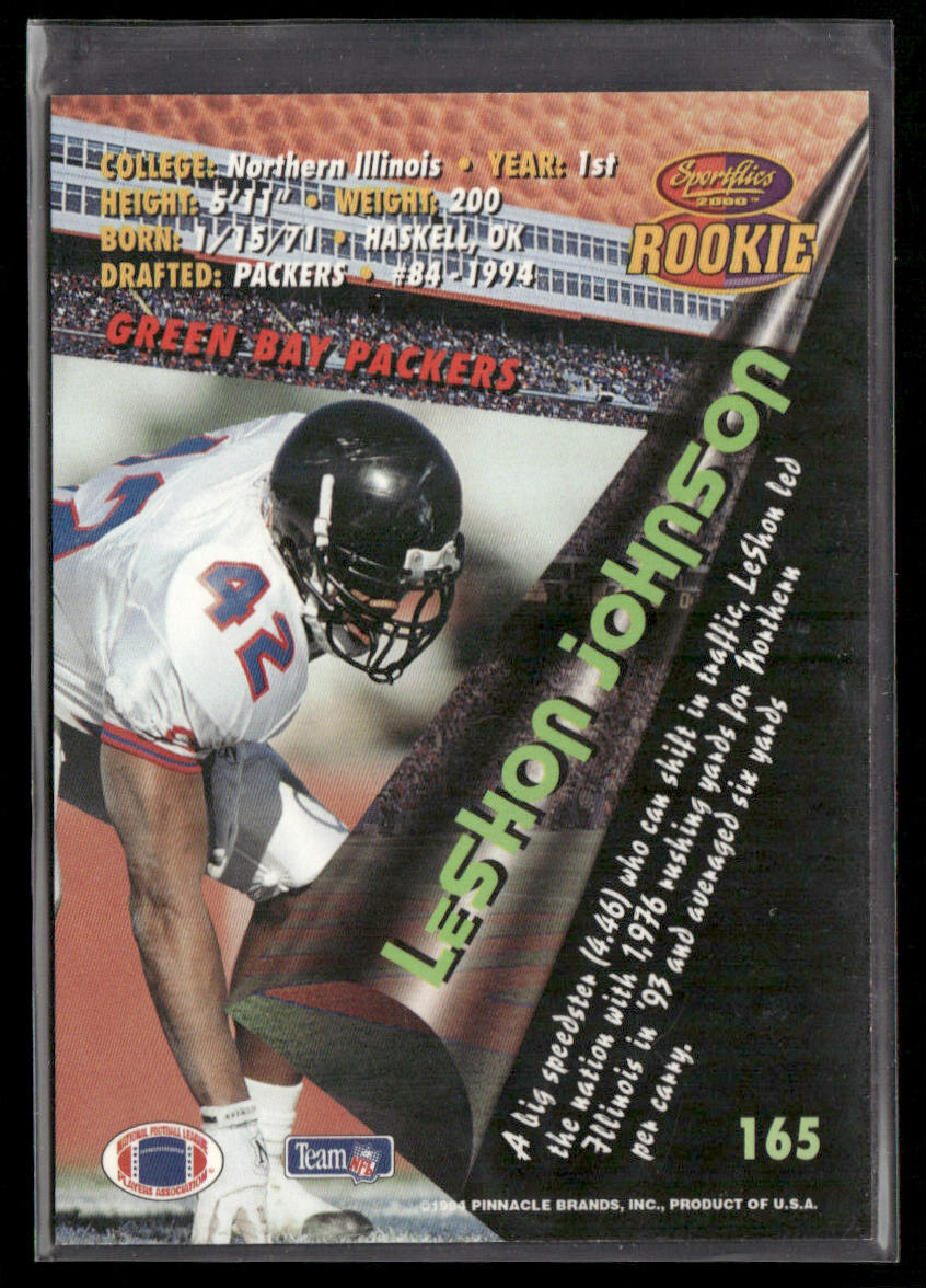 LeShon Johnson 1994 Sportflics #165 RC Green Bay Packers