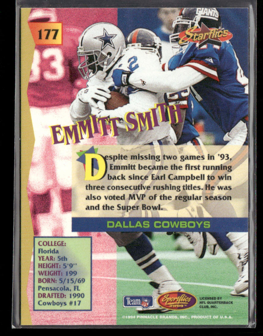 Emmitt Smith 1994 Sportflics #177 Dallas Cowboys