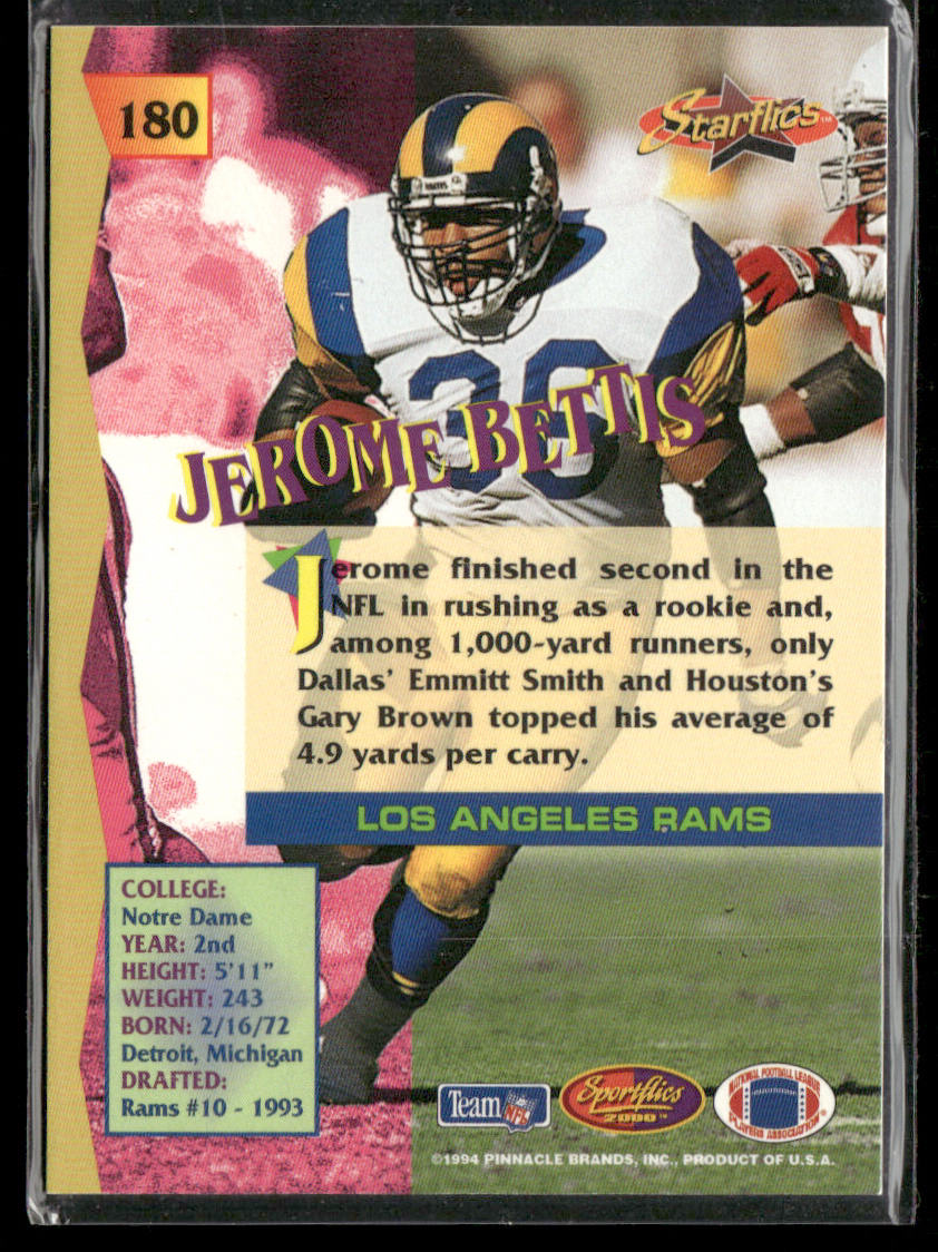 Jerome Bettis 1994 Sportflics #180 Los Angeles Rams
