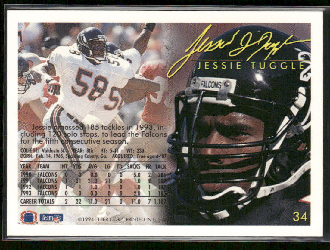 Jessie Tuggle 1994 Fleer #34 Atlanta Falcons