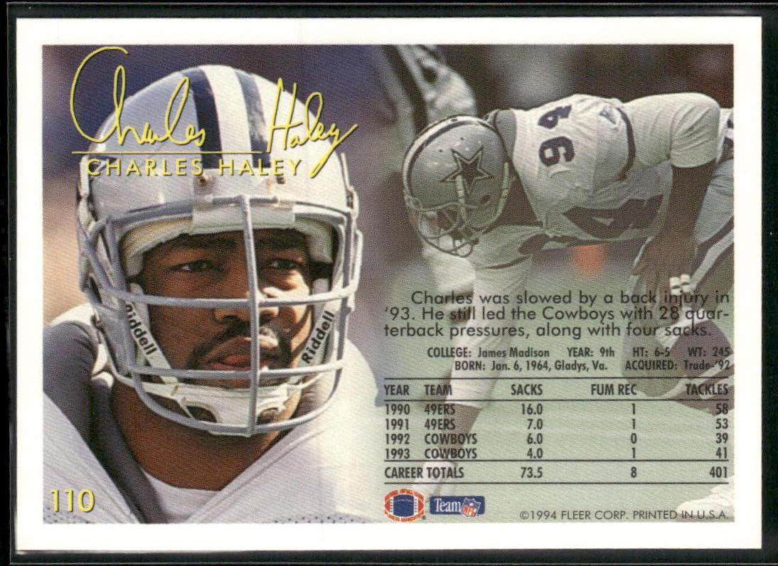 Charles Haley 1994 Fleer #110 Dallas Cowboys