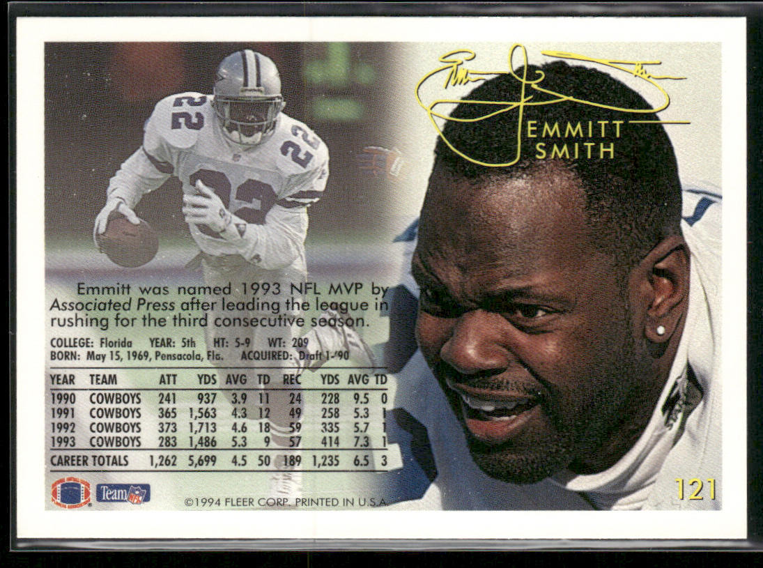 Emmitt Smith 1994 Fleer #121 Dallas Cowboys