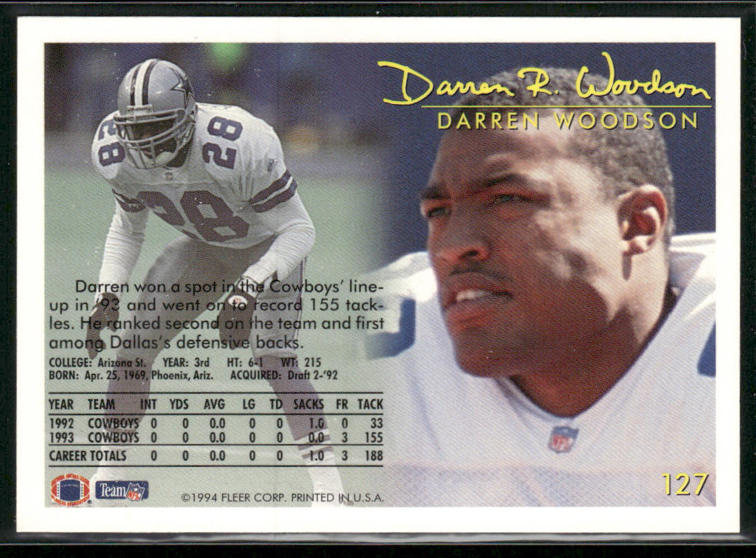 Darren Woodson 1994 Fleer #127 Dallas Cowboys