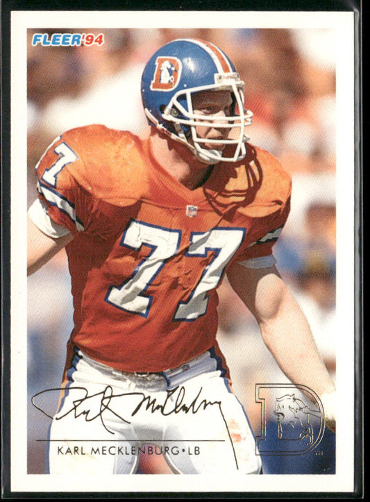 Karl Mecklenburg 1994 Fleer #138 Denver Broncos
