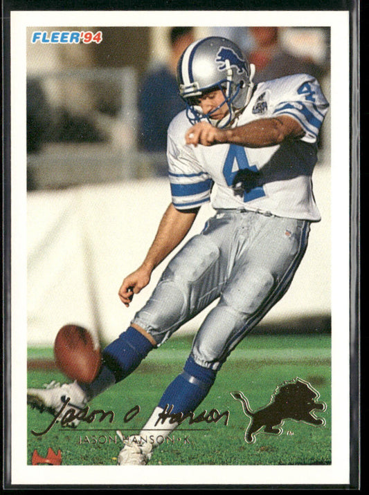 Jason Hanson 1994 Fleer #151 Detroit Lions