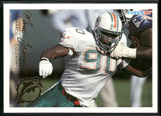 Marco Coleman 1994 Fleer #271 Miami Dolphins