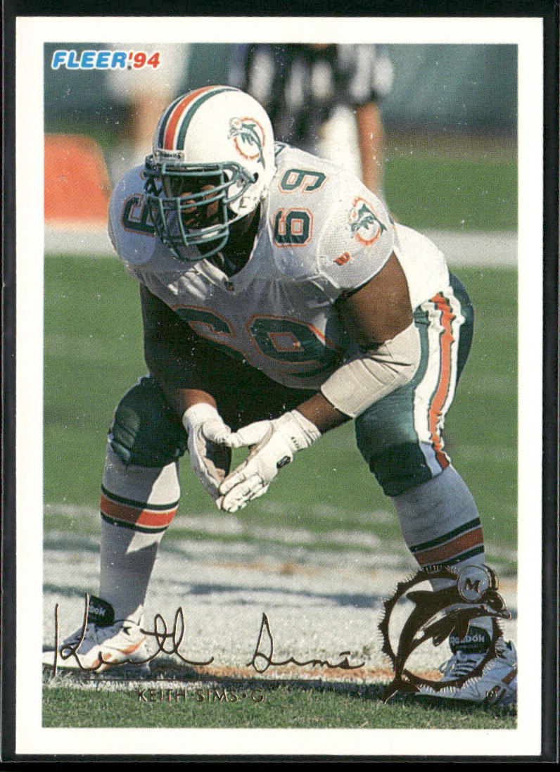 Keith Sims 1994 Fleer #283 Miami Dolphins