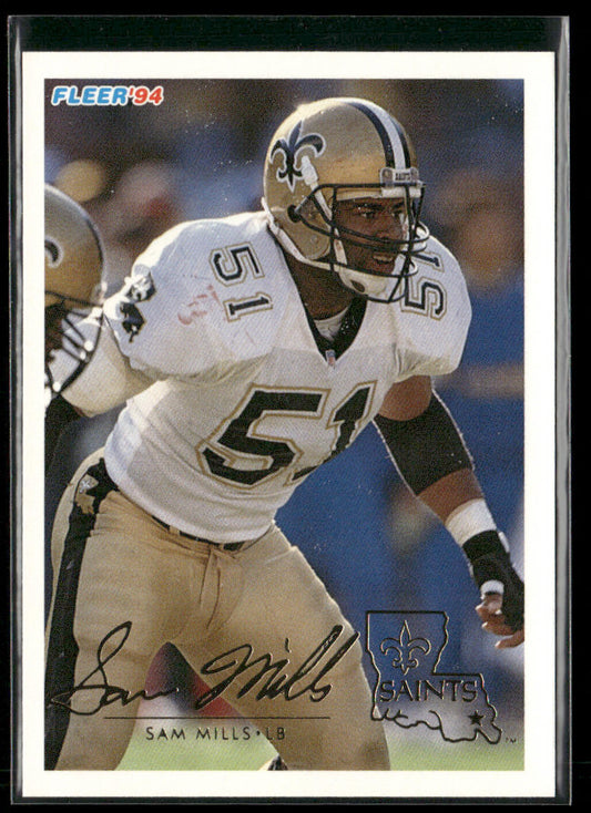Sam Mills 1994 Fleer #330 New Orleans Saints