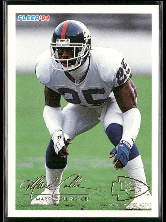 Mark Collins 1994 Fleer #339 Kansas City Chiefs