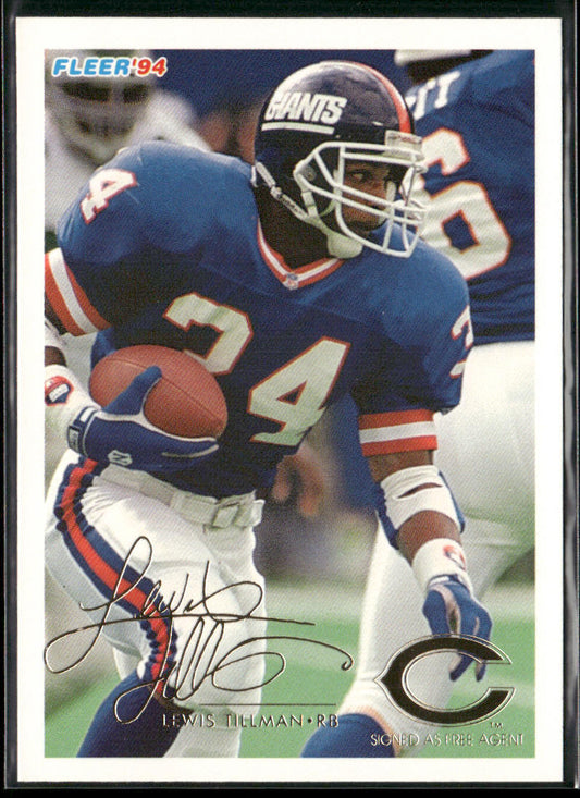 Lewis Tillman 1994 Fleer #350 Chicago Bears