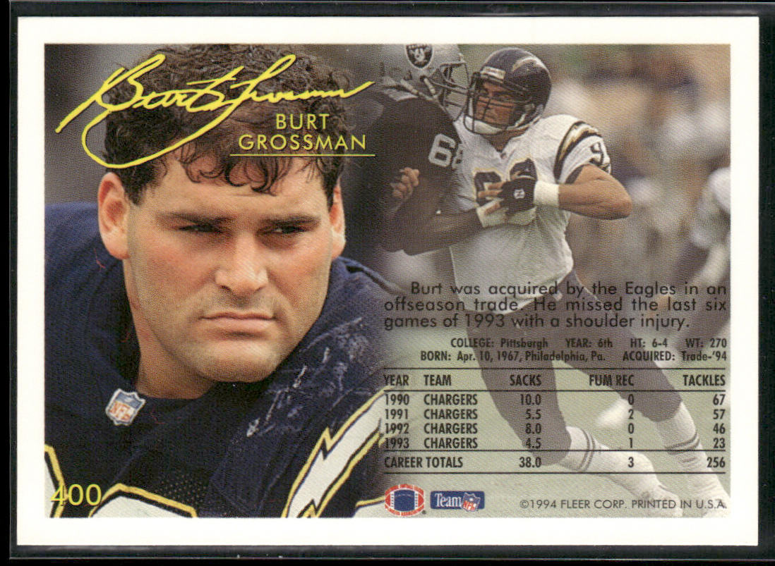 Burt Grossman 1994 Fleer #400 Philadelphia Eagles