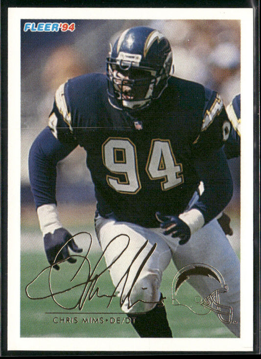 Chris Mims 1994 Fleer #406 San Diego Chargers