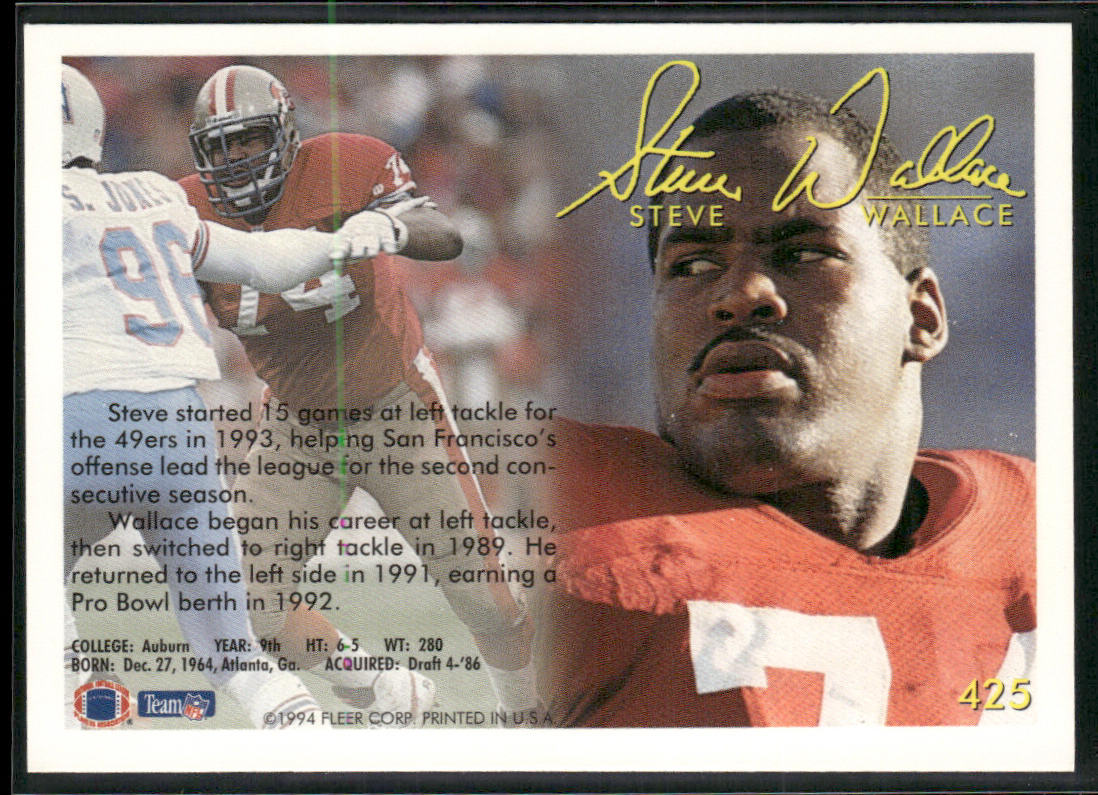 Steve Wallace 1994 Fleer #425 San Francisco 49ers