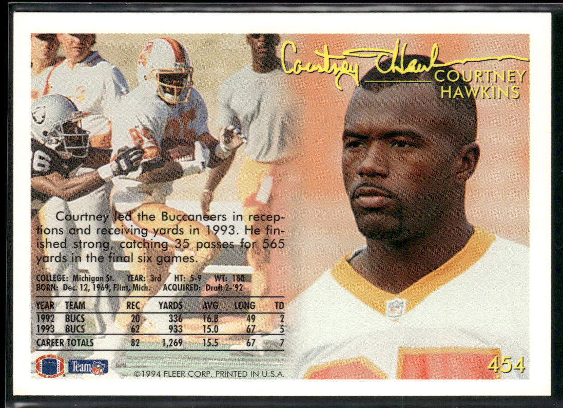 Courtney Hawkins 1994 Fleer #454 Tampa Bay Buccaneers