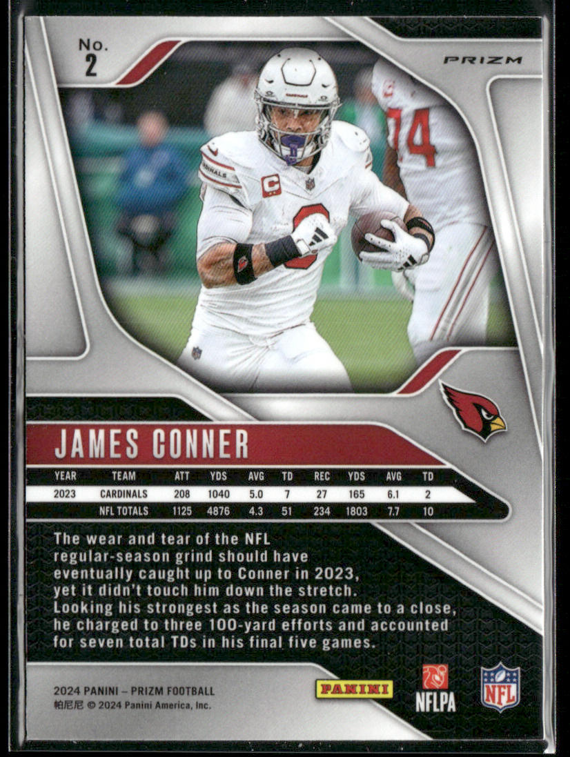 James Conner 2024 Panini Prizm Silver #2 Arizona Cardinals