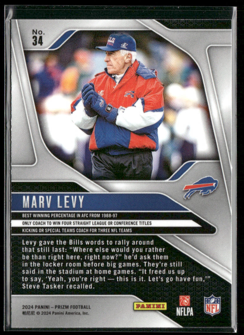 Marv Levy 2024 Panini Prizm #34 Buffalo Bills