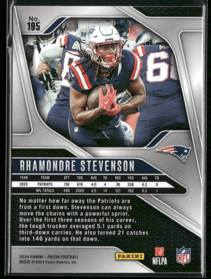 Rhamondre Stevenson 2024 Panini Prizm #195 New England Patriots