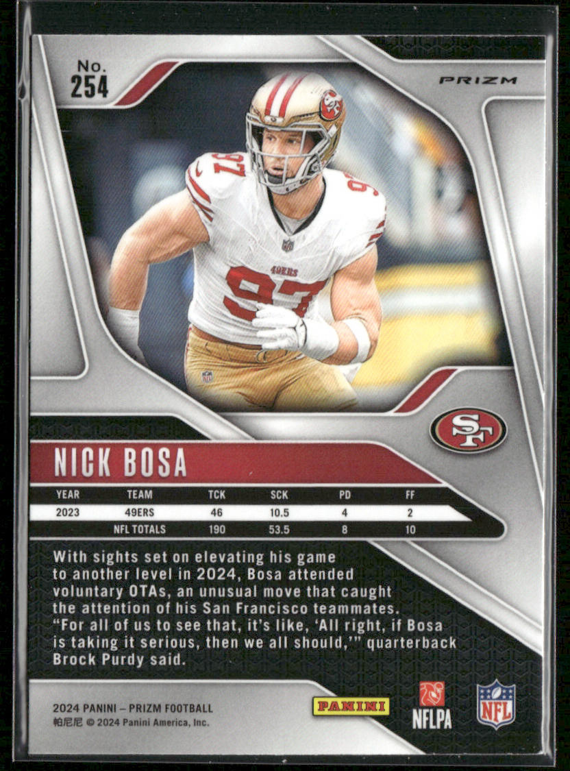Nick Bosa 2024 Panini Prizm Silver #254 San Francisco 49ers