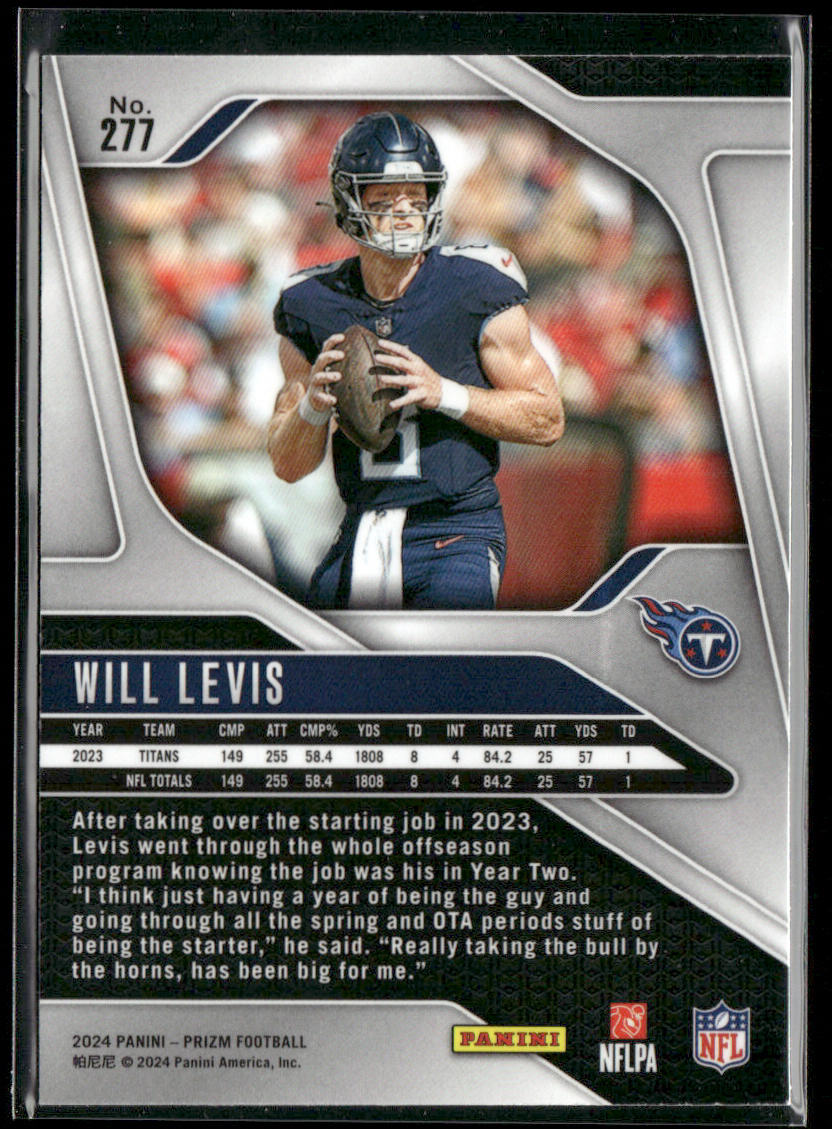 Will Levis 2024 Panini Prizm #277 Tennessee Titans