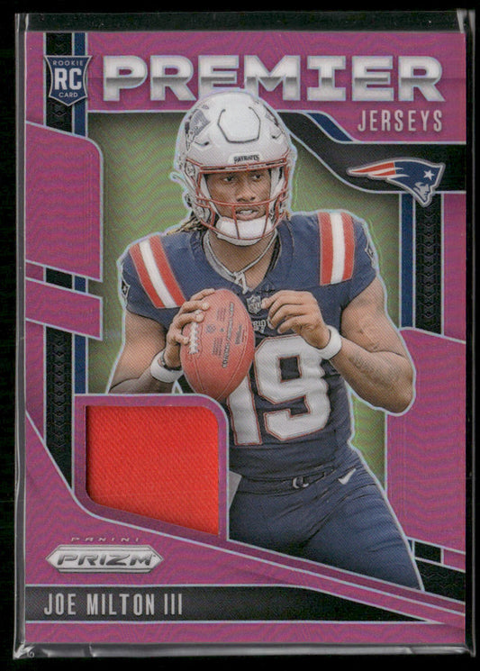 Joe Milton III 2024 Panini Prizm Premier Jerseys Pink #PJ-JMN MEM Patriots