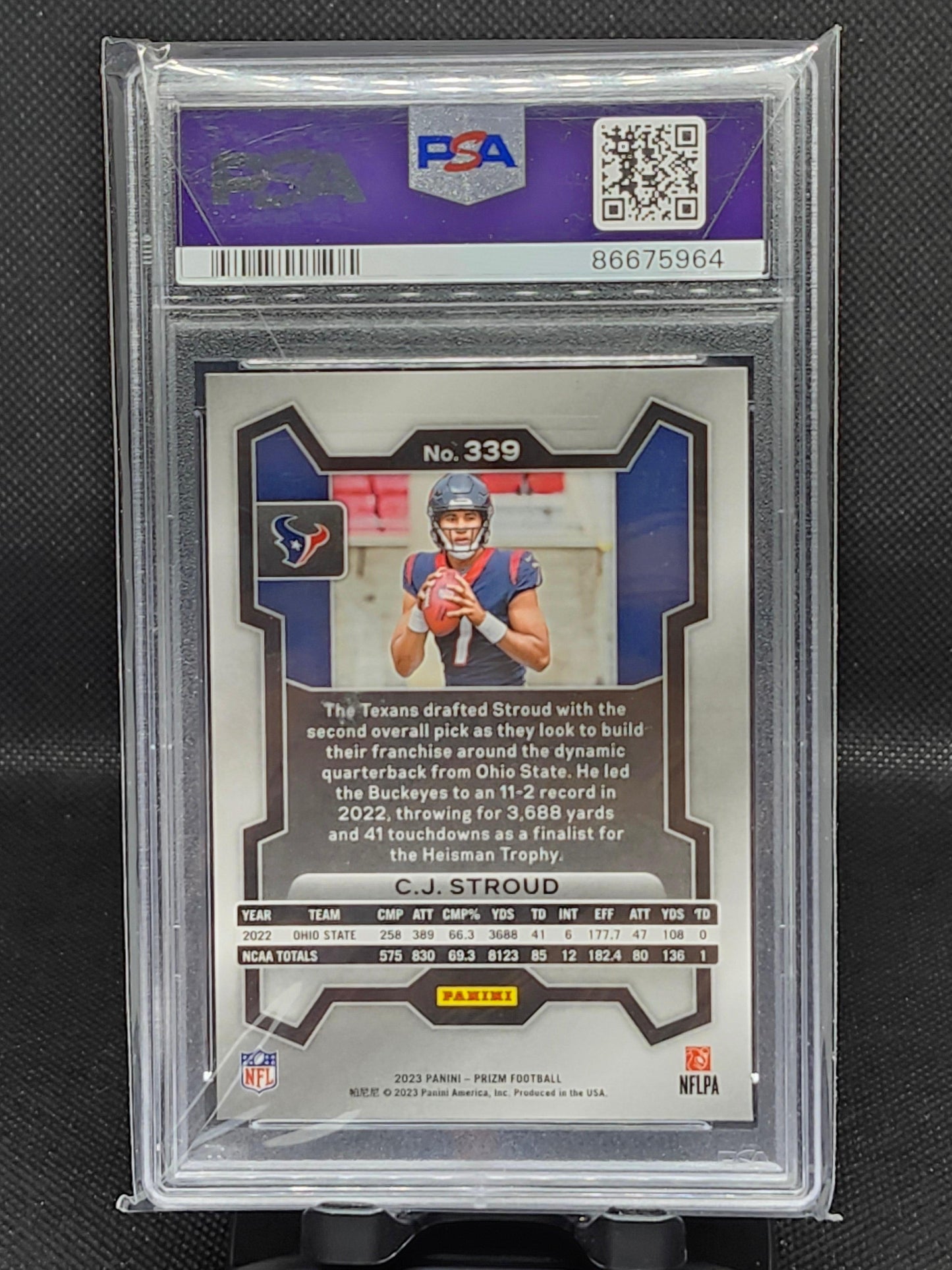 2023 Prizm CJ Stroud Base #339 Rookie RC PSA 9 Mint - Tavern Collectibles