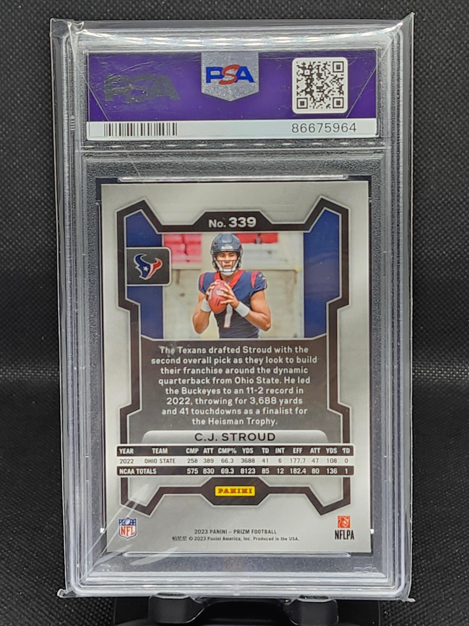 2023 Prizm CJ Stroud Base #339 Rookie RC PSA 9 Mint - Tavern Collectibles
