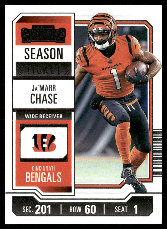 Ja'Marr Chase 2023 Panini Contenders Season Ticket Retail #21 Cincinnati Bengals