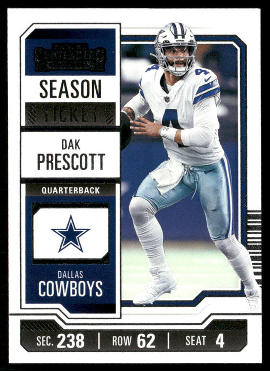 Dak Prescott 2023 Panini Contenders Season Ticket Retail #28 Dallas Cowboys