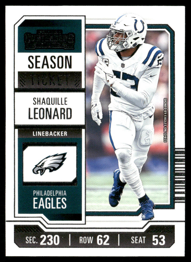 Shaquille Leonard 2023 Panini Contenders Season Ticket Retail #45