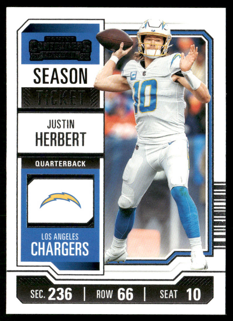 Justin Herbert 2023 Panini Contenders Season Ticket Retail #59 Chargers